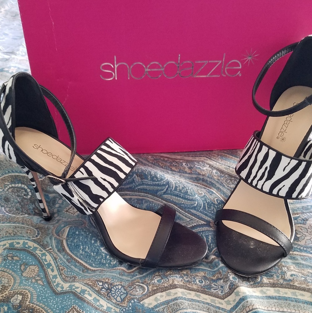 Zebra sandal stiletto